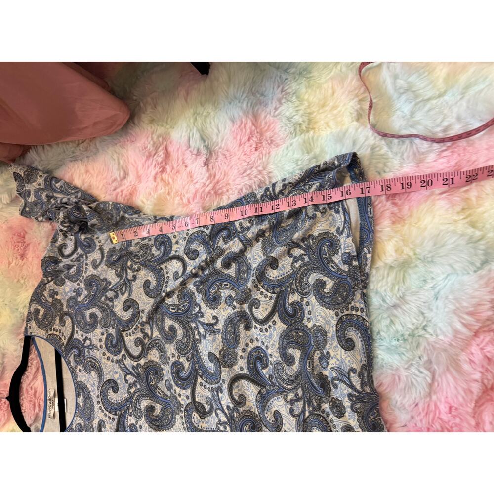 Rebecca Malone Paisley Swing Top Blue Gray 3X EUC - Picture 7 of 7